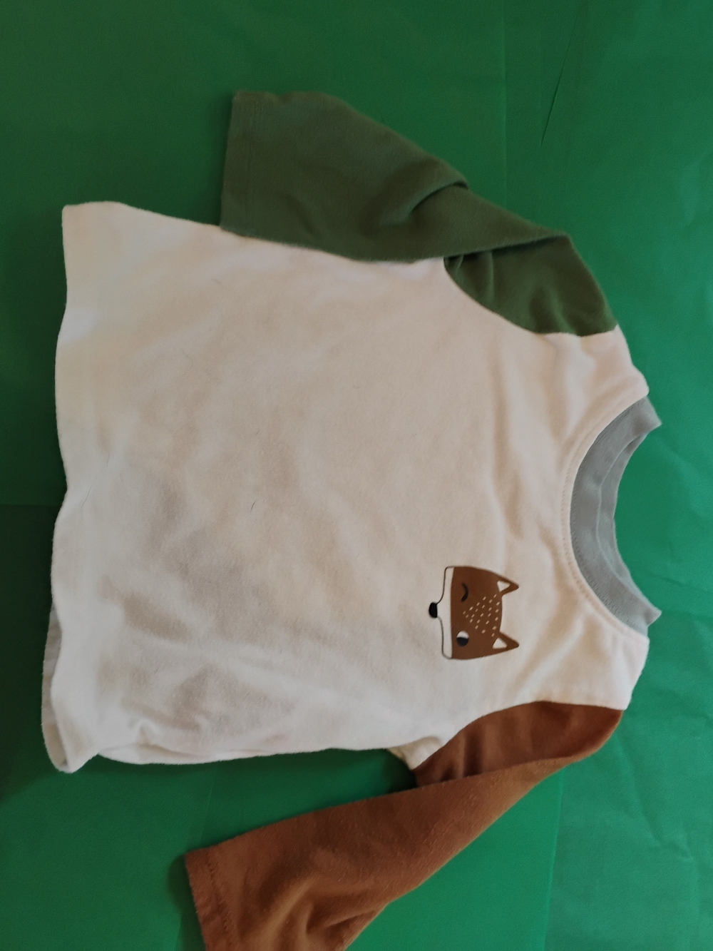 Garanimals Baby Cream Fox Colorblock Long-Sleeve Top